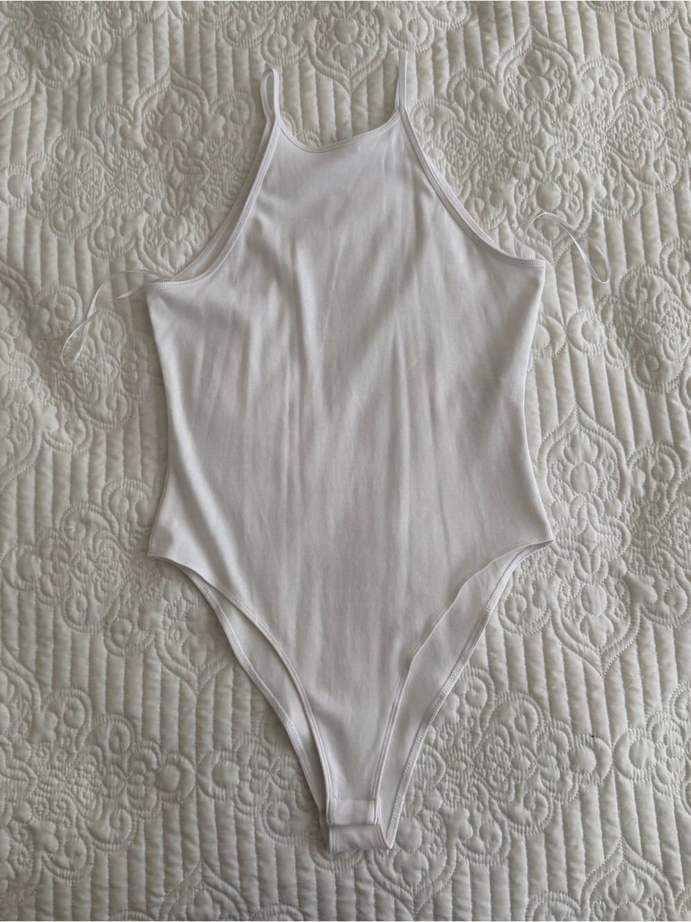 NWT Zara White High Neck Halter Bodysuit Size Medium (Ref 4174/178)